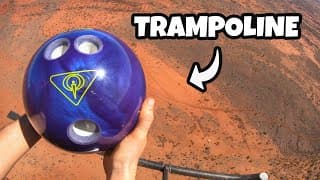 Bowling Ball Vs Trampoline from a Helicopter