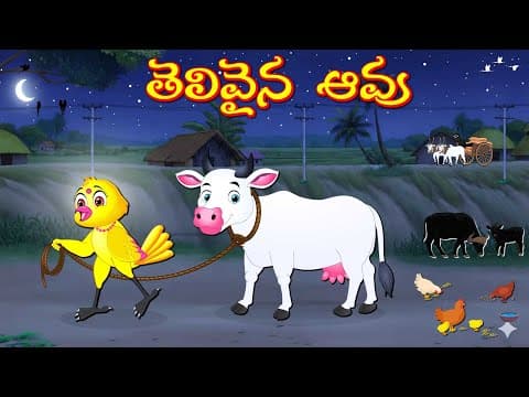 తెలివైన ఆవు | Telugu Moral Stories | Telugu Stories | Fairy Tales | Bujji Birds TV Telugu