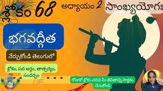 Bhagavad Gita chapter 2 verse 68||sankyayoga|| భగవద్గీత 2వ అధ్యాయం శ్లోకం 68|| divine touch telugu