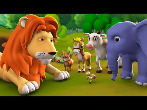 The Lion & The Cows 3D Animated Hindi Moral Stories for Kids | Kids Tales
