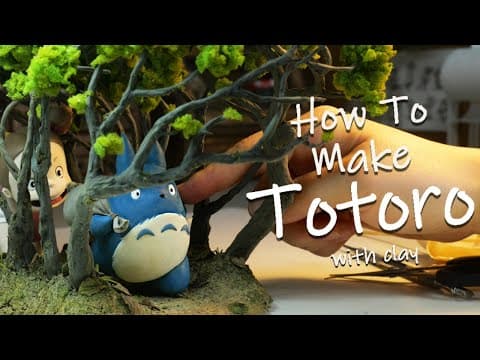 Making a Totoro diorama with clay