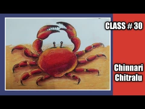 Step by Step drawing for kids || How to draw a Crab ||Oil pastel Drawing