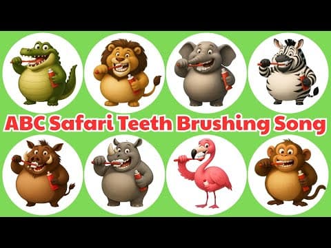 🦁 ABC Safari Animal Teeth Brushing Song | Fun Chubby Animal Toothbrush Adventure 🐘🦓✨