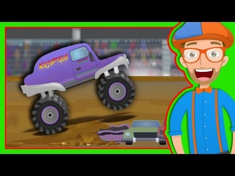 Monster trucks for children with blippi the monster truck song