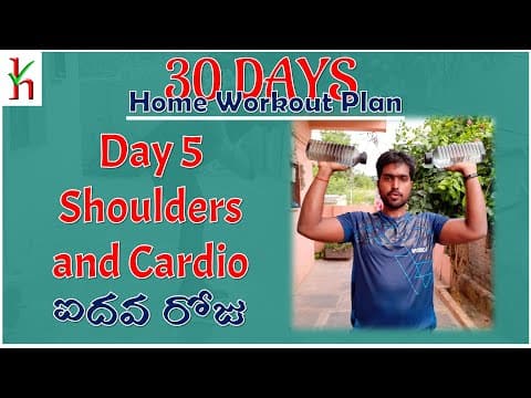 30 days home workout plan - day - 5 shoulders and cardio