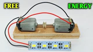 How to make free energy generator from two dc motor | convert energy with dc motor and led light
