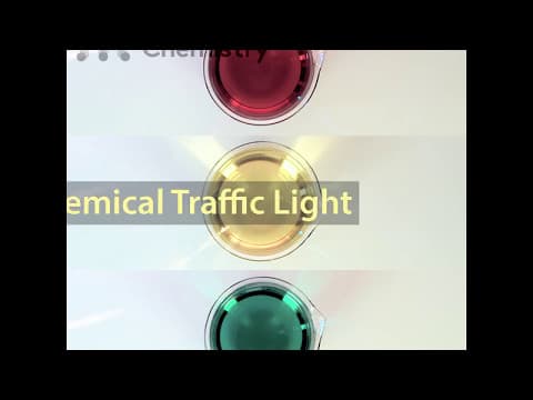 1 solution has 3 colors Chemical Traffic Light experiment