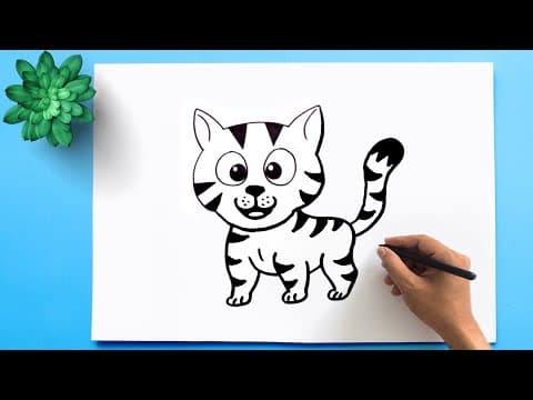 How to draw a tiger for kids - baby tiger drawing for beginners