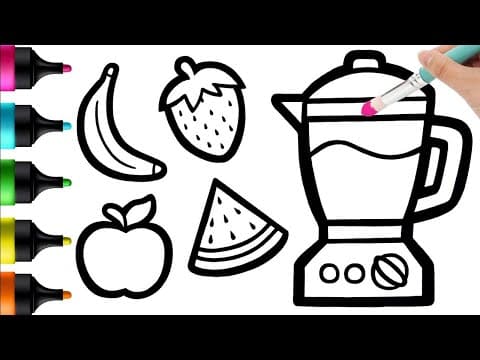 Draw & Color Fruits, Fruit Machines for Kids & Toddlers