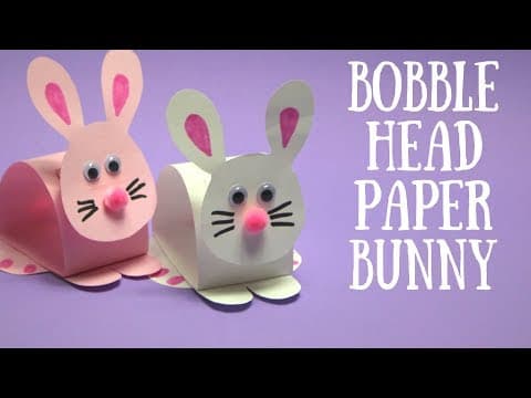 Bobble Head Paper Bunny | Easter Craft Ideas