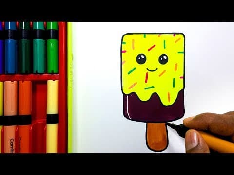 ice cream drawing and coloring  -  Lesson 162