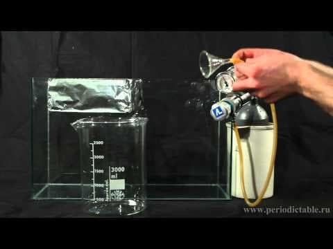 Box made of aluminum foil floating on the Sulfur Hexafluoride gas