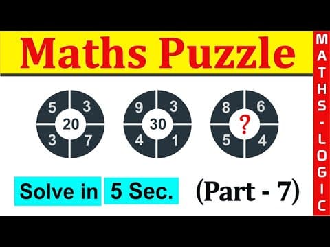 Maths puzzle (part 7) - how to solve maths puzzle easily - puzzle with answers