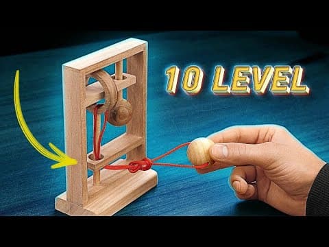 Classic puzzle with tricky knot - 10 difficulty level