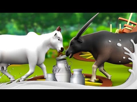 ఆవు మరియు గేదె స్నేహం - Cow and Buffalo Friendship 3D Animated Telugu Moral Stories | JOJO TV Tales
