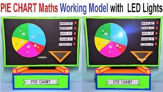 pie chart graph maths working model with LEd Lights - maths tlm - diy