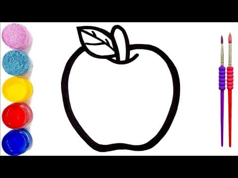 Apple Drawing, Painting & Coloring for Kids & Toddlers