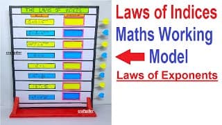 laws of indices working model (laws of exponents) - maths tlm - diy - simple and easy