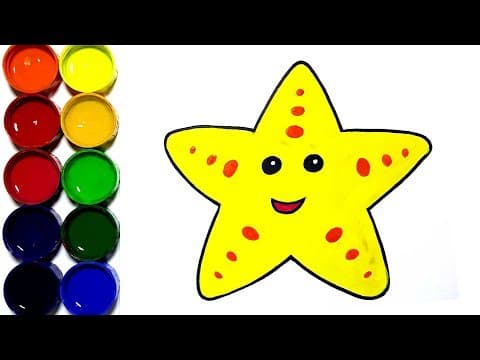 Draw and paint cute starfish simple and easy  -  Lesson 178