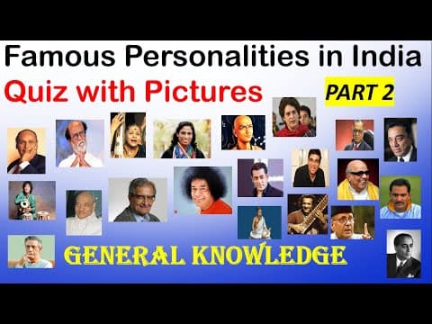 FAMOUS PERSONALITIES IN INDIA || PART 2 || QUIZ WITH PICTURES || GENERAL KNOWLEDGE