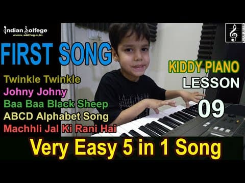 First Piano Song for Kids |Twinkle Twinkle | How to Learn Songs Easily | Lesson 09