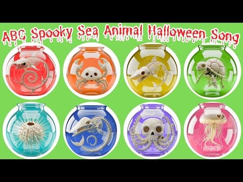 ABC Spooky Sea Animal Halloween Song 🎵 Underwater ABC Learning for Kids 👻🌊🐠🎃