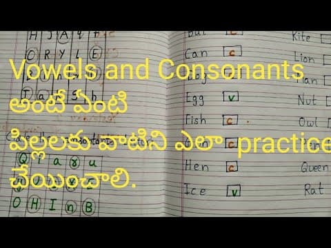 How to teach vowels and consonants for kids - vowels and consonants activities - telugu