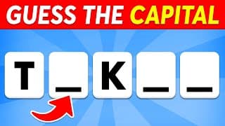 Guess The Capital Without Vowels In 3 Seconds  | Easy, Medium, Hard, Impossible