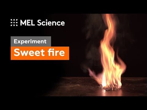 Experiment how to make sweet fire with sugar and potassium permanganate
