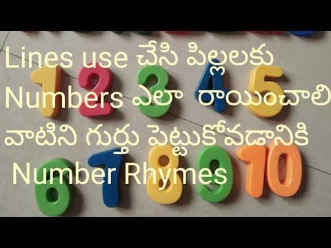 Easy way to teach numbers for kids - number writing using lines - number rhymes for kids