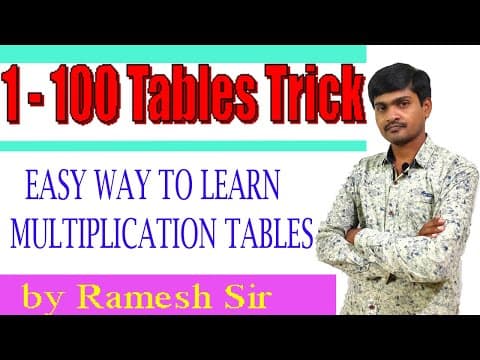 1 - 100 Tables, Learn easy and faster way ! Tables Sir ! Multiplication Tables