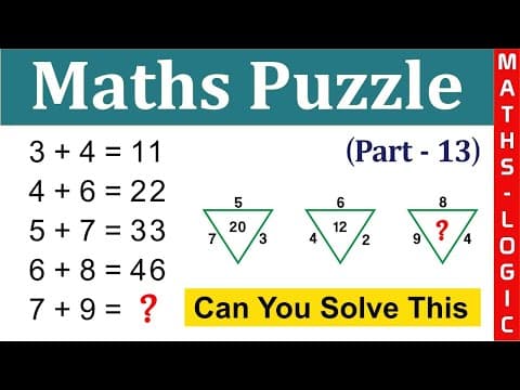 Maths puzzle (part 13) - how to solve maths puzzle - maths puzzles with answers - by maths logic