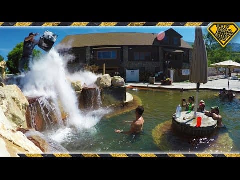 Experiment-100lbs of Dry Ice In The Hot Springs