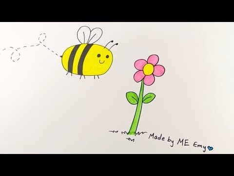 How to draw a cute bee for kids