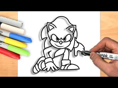 How to draw SONIC The Hedgehog Running | Coloring