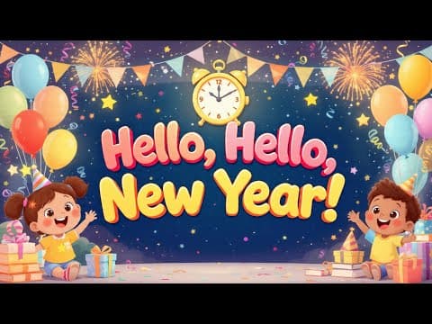 Hello Hello New Year 🎊 | Happy New Year Song for Kids | Fun Sing-Along & Actions