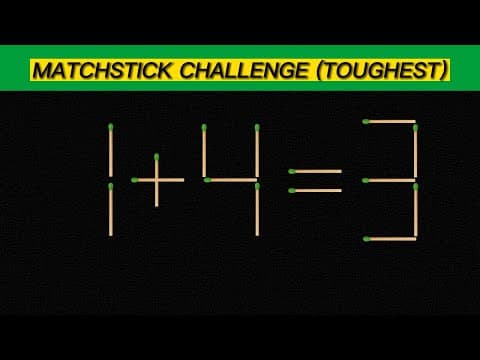 Brain Test | Match Stick Puzzle | Move only 1 Stick To Make Equation Correct | #6