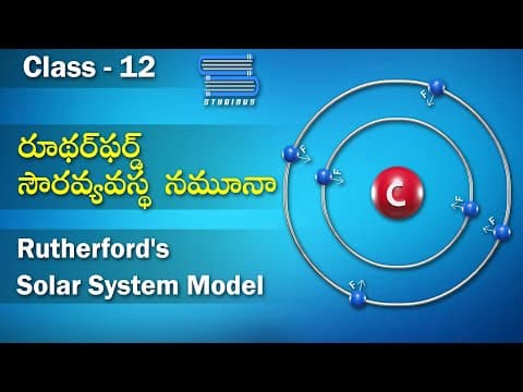 రూథర్ ఫోర్డ్ సౌరవ్యవస్థ నమూనా – Rutherford Solar System Model | Atoms | Physics Telugu