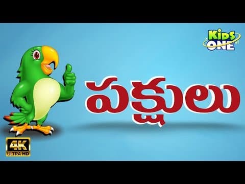 Birds Names and their Sounds | పక్షులు పేర్లు | Learn Birds Names in Telugu | KidsOneTelugu