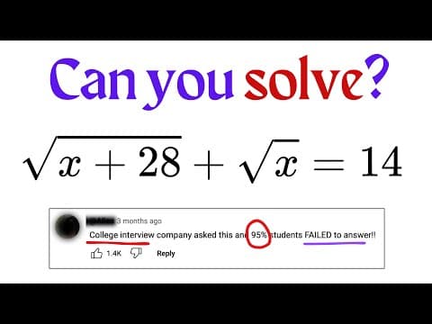 I Got This Asked as a College Interview Question, and I FAILED to Answer