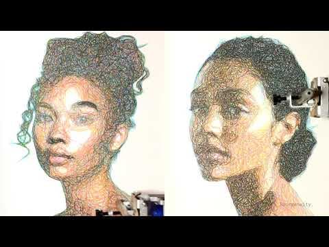 Algorithmically-generated CMYK line portraits