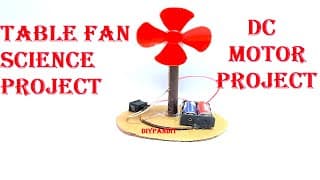 how to make the table fan using dc motor science project