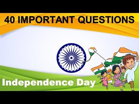 Independence Day Quiz | 40 Important Questions on Indian Independence and Republic Day | INDIA QUIZ