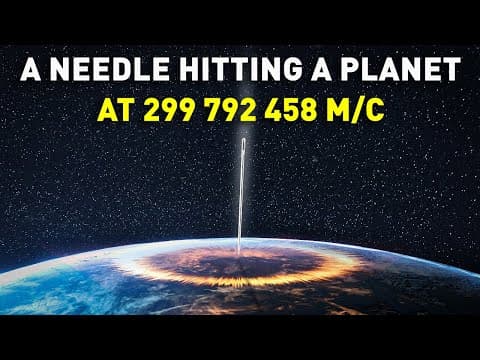 The needle flies to Earth at the speed of light
