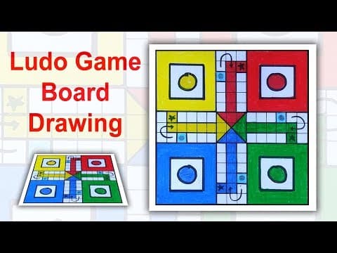 How to draw ludo game, Ludo board making on paper
