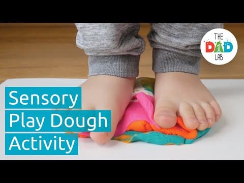 Simple Foot Sensory Activity with Play Dough