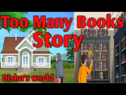 Too many books story in English. Class 5 English book. Dishu's world. Bed time Stories in English