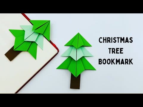 DIY Paper Christmas Tree Corner Bookmark / Bookmark Making / Origami Bookmark / Paper craft