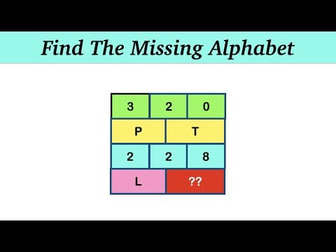 Find the missing alphabet - reasoning problem