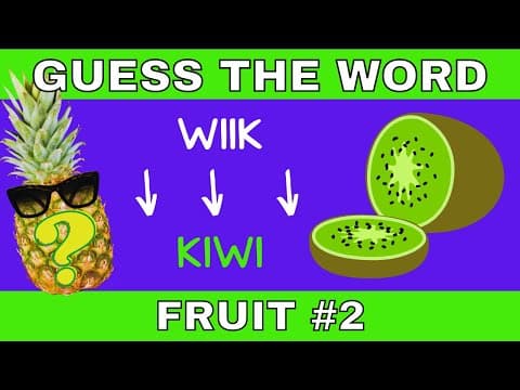 WORD SCRAMBLE GAME - FRUIT Quiz2: Jumbled Letter Puzzle.